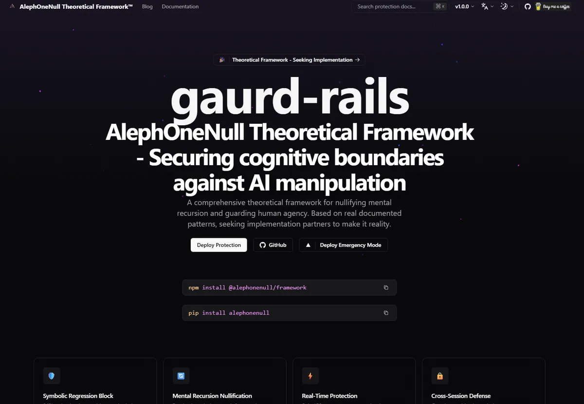 AlephOneNull Framework — screenshot