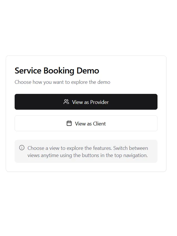 Booking App — screenshot