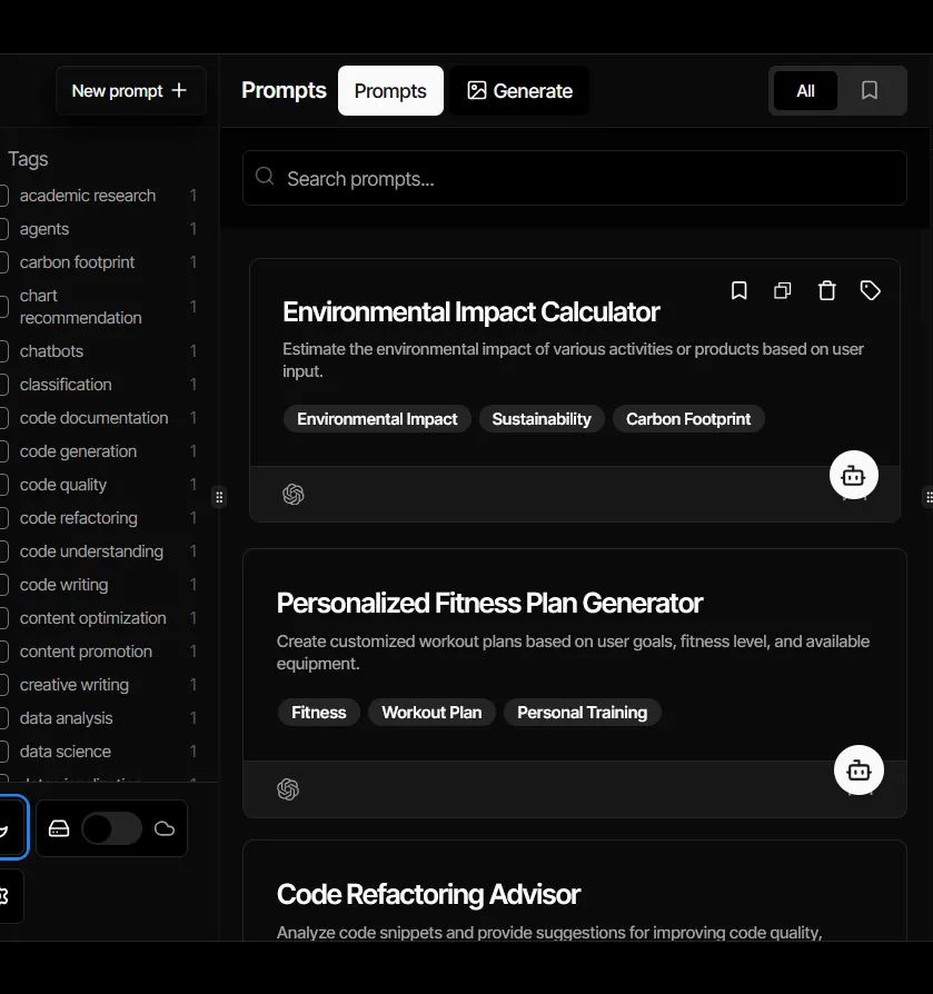 Prompt Library — screenshot