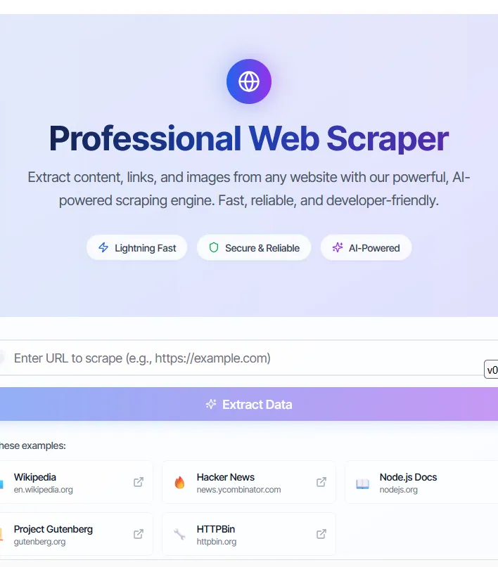 Web Scraper — screenshot